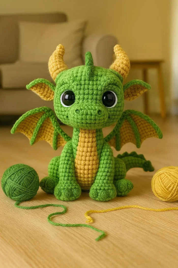 Green Dragon Amigurumi Crochet Pattern - Easy Plush Toy DIY (PDF) – Bild 4